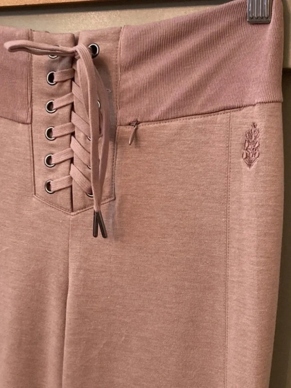 Free People Movement Downhill Flared Sweatpants High Rise Moonlight Mauve Sz XS